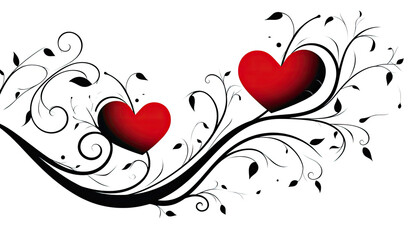 A Couple of Hearts Hanging on a Branch