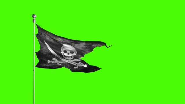 Pirate flag Green screen video