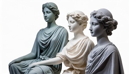plaster statue of venus milo beautiful woman aphrodite sculpture solated on white background with clipping path - obrazy, fototapety, plakaty