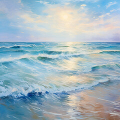 Obraz premium blue sky and sea painting