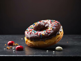 Chocolate donuts on the table
