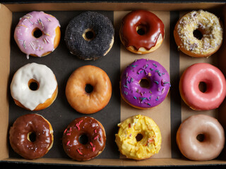 Chocolate donuts in the box
