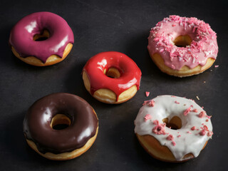 Chocolate donuts on the table