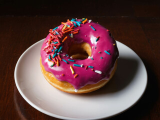 Chocolate donuts on the table