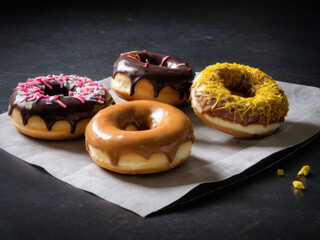 Chocolate donuts on the table