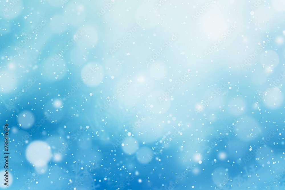 Poster abstract soft blue background with a dreamy bokeh effect of light circles and sparkling particles, r