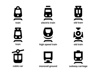 Train and Railway Transport Front View icon pack
