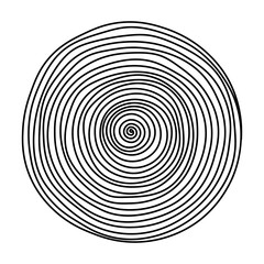 Abstract hand-drawn Spiral isolated on a Transparent background. Vector illustration