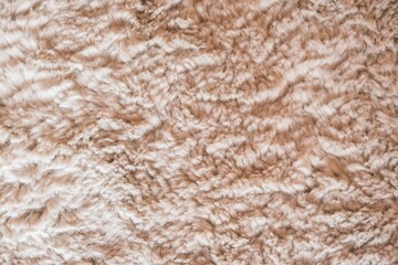 Background picture of a soft fur white carpet. Wool sheep fleece closeup texture background