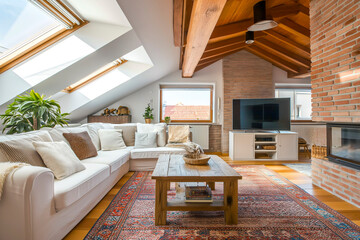 Modern attic with stylish and functional living space that has been designed to make the most of...