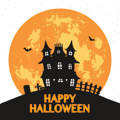 Happy halloween haunted house