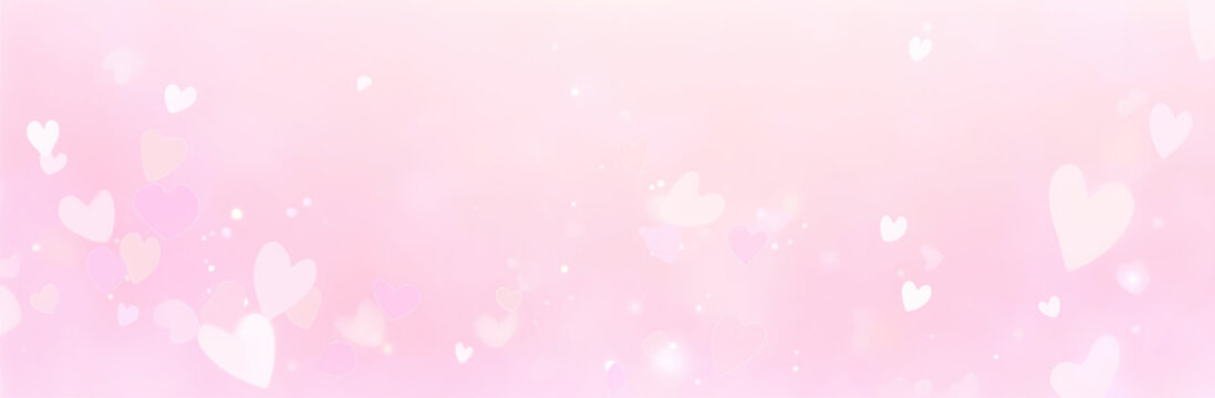 Blurry Pink Background With White Hearts