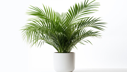 Parlor Palm, isolated, white background.