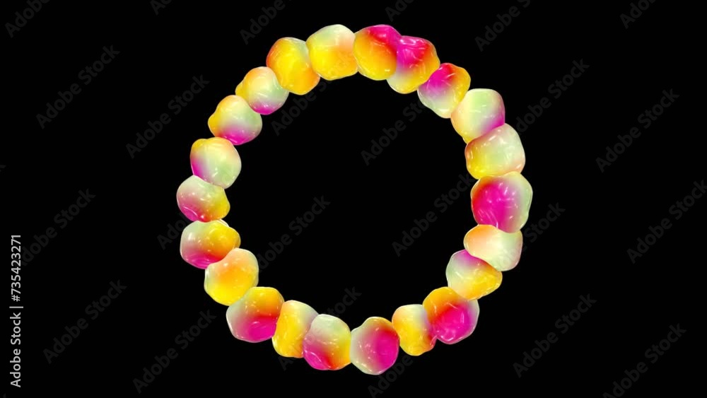 Poster 3d animation of round frame isolated on black background
