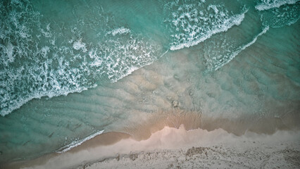 The waves of the ocean from an aerial view