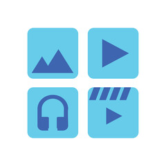 Media player icon. Flat design style eps 10 vector illustration. resources graphic element design. Vector illustration with a technology and user interface theme