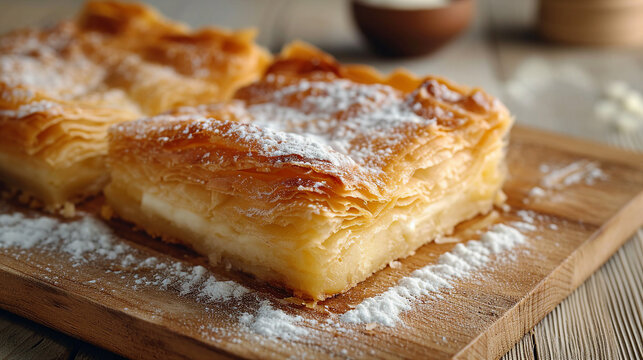 Bougatsa - Greek Custard-filled Pastry Photo