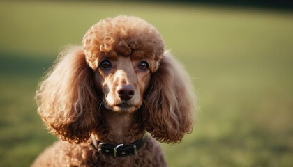 Poodle, dog at dawn, purebred dog in nature, happy dog, beautiful dog