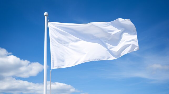 a white flag on a pole