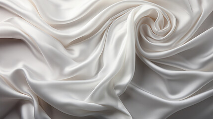 Exquisite silk drapery, radiant in brilliant white, boasting a decorative, wavy fabric texture, perfect for luxurious design projects