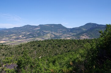Fototapeta na wymiar Landscape in the Baronnies in the South East of France, in Europe