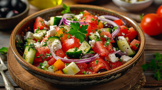 Greek Cretan Dakos Salad Delight Photo