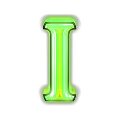 Glowing green symbol. letter i