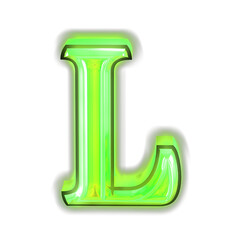 Glowing green symbol. letter l