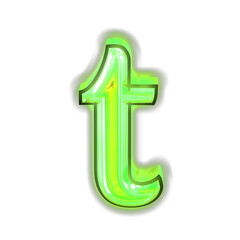 Glowing green symbol. letter t
