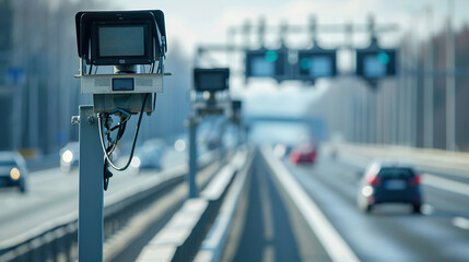 license plate recognition system in operation on a freeway