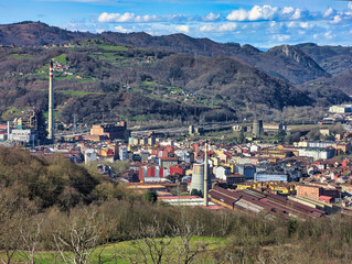 Fototapeta na wymiar Langreo city, Nalon valley, Asturias, North Spain