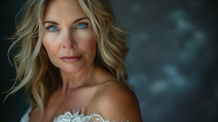 A beautiful middle aged bride portrait