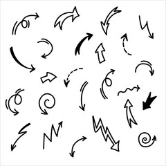 Hand drawn doodle design elements, black on white background. Doodle heart, arrow, star, sparkle decoration symbol set icon. symbols, cute decorative brush stroke lines sketch pen design elements