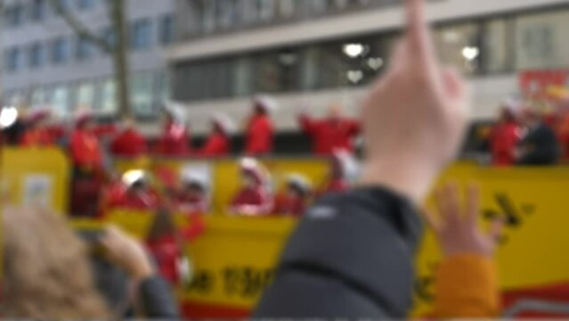 Carnival in Germany. Blurred Procession Background