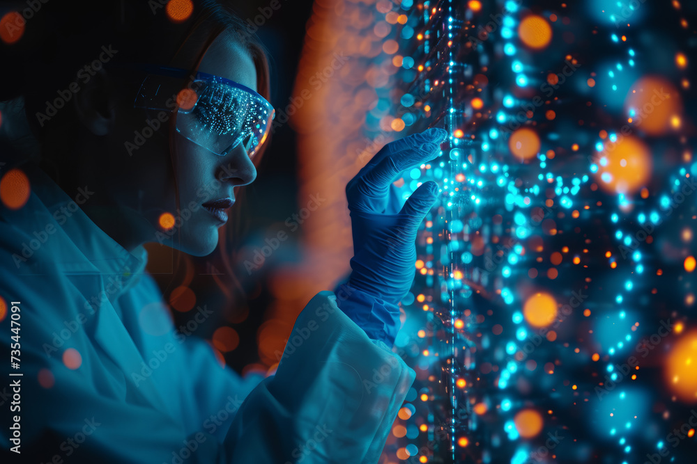 Poster bioinformatics algorithms analyzing large-scale genomics data to identify disease markers. concept o