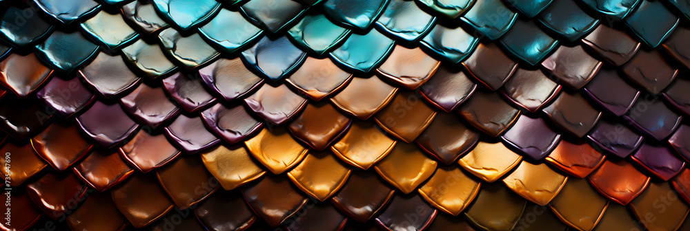 Poster colorful fish scales texture. a high-quality image of iridescent fish scales, perfect for design tex