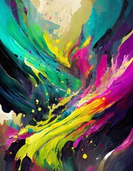 abstract multicolored background with paint splashes and blots