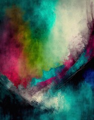 abstract colorful background with grunge brushstrokes and splashes