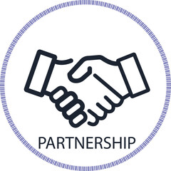 Handshake line icon. Partnership and agreement contract agreement icon vector