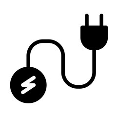 This is the Power Plug icon from the Tools and Construction icon collection with an Solid style