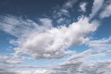 Intricately shaped cloud in blue sky natural background