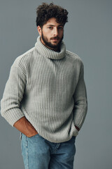 Man attractive adult guy handsome caucasian person portrait style model male young casual