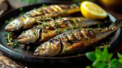 Grilled Sardines with Lemon and Oregano Photo,
