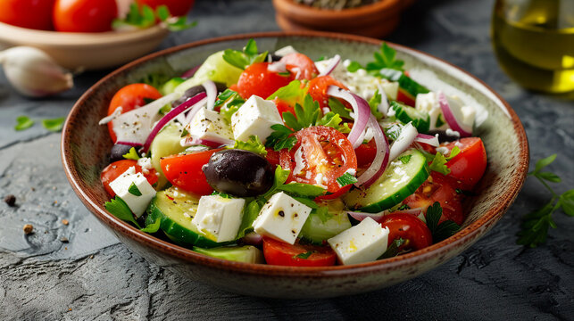 Horiatiki Salata - Classic Greek Salad Photo