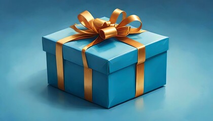 Obraz premium Blue gift boxes with horizontal orientation on blue dominated background ai-generated