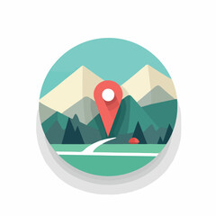 Map pin in cartoon, doodle style. Image for t-shirt, web, mobile apps and ui.  Isolated 2d vector illustration in logo, icon, sketch style, Eps 10. AI Generative