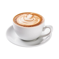Coffee cappuccino latte art isolated on a white background