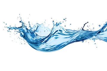 water splash on white, water flow, beautiful splashes of clean water