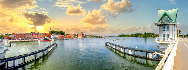 Blick über die Stadt Kappeln, Schleswig Holstein, Deutschland 