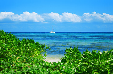 Source d'Argent Beach, Island La Digue, Republic of Seychelles, Africa.